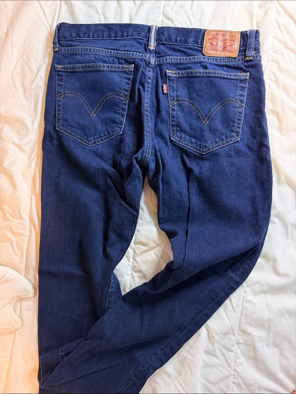 Levi's Dark Blue Denim Jeans with Brown Leather Patch